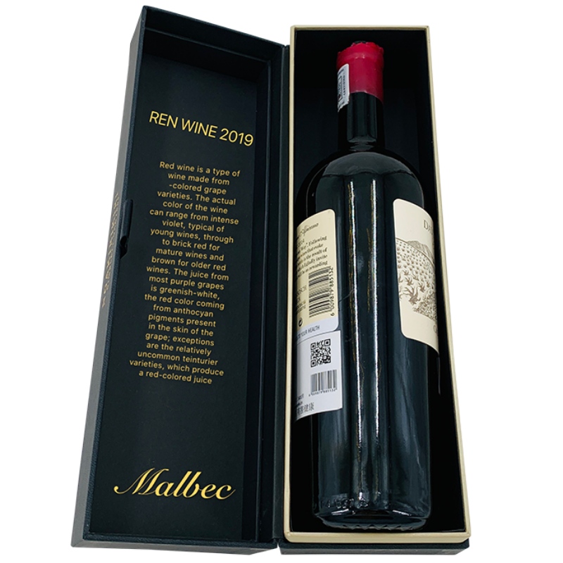 Luxe aangepaste wijnverpakkingsdoos met zwarte EVA erin