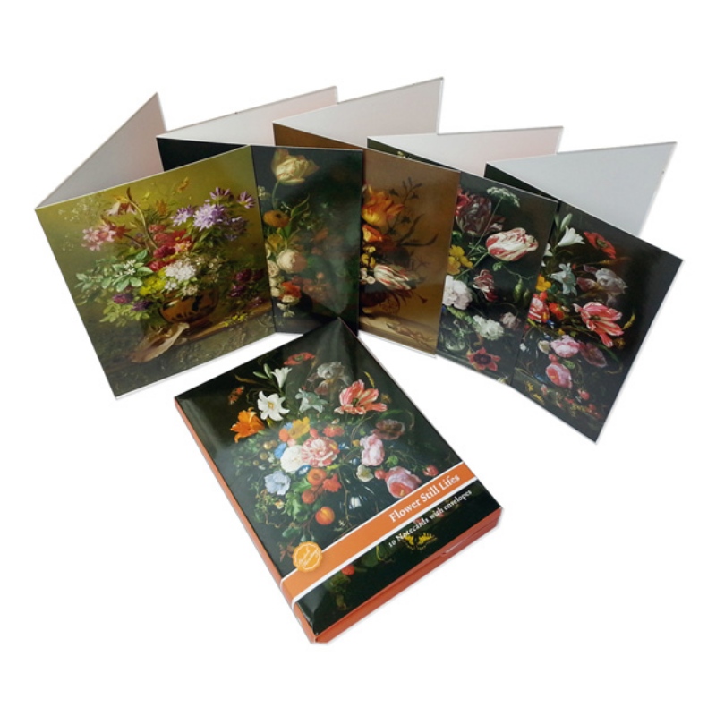 Flower Painting Greeting Cards Pack of 10, Note Cards with Enveloppes